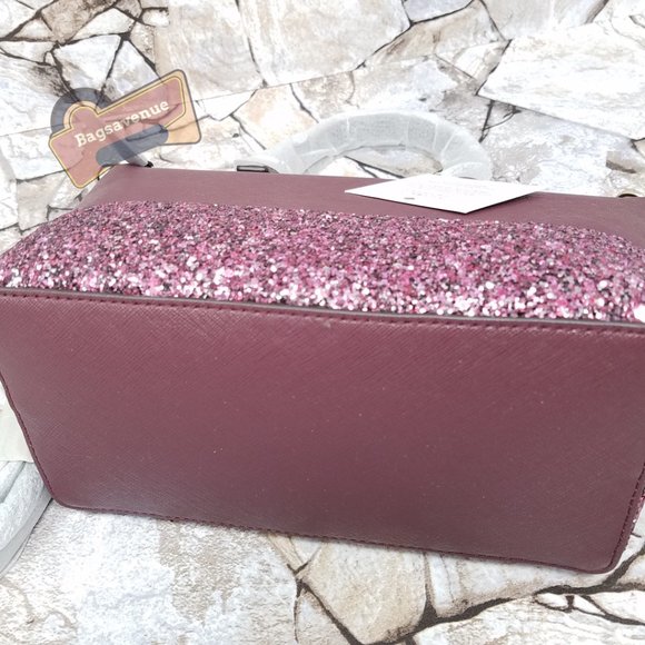 #bagsavenue Ina Saffiano PVC Cherrywood Burgundy Satchel Crossbody Kate Spade - Picture 13 of 13